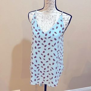 Light blue LOFT cami with red paisley pattern